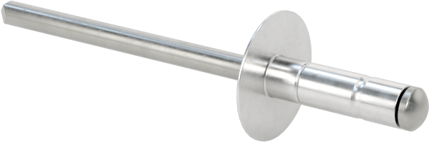 Geniş Kalınlık Aralığı Kör Perçinler, Büyük Çaplı Kubbe Başlı, 1/8" Çap, 0,039 inç - 0,187 inç Kalınlık için