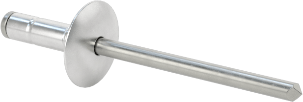 Geniş Kalınlık Aralığı Kör Perçinler, Büyük Çaplı Kubbe Başlı, 1/8" Çap, 0,039 inç - 0,187 inç Kalınlık için