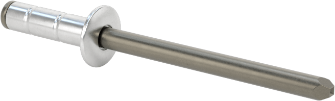 Geniş Kalınlık Aralığı Kör Perçinler, Çelik Mandrel, 1/8" Çap, 0,157“-0,312” Kalın Malzeme için