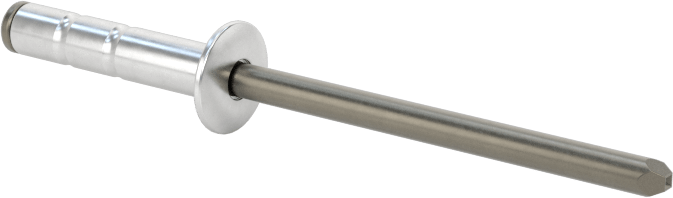 Geniş Kalınlık Aralığı Kör Perçinler, Çelik Mandrel, 1/8" Çap, 0,251“-0,437” Kalın Malzeme