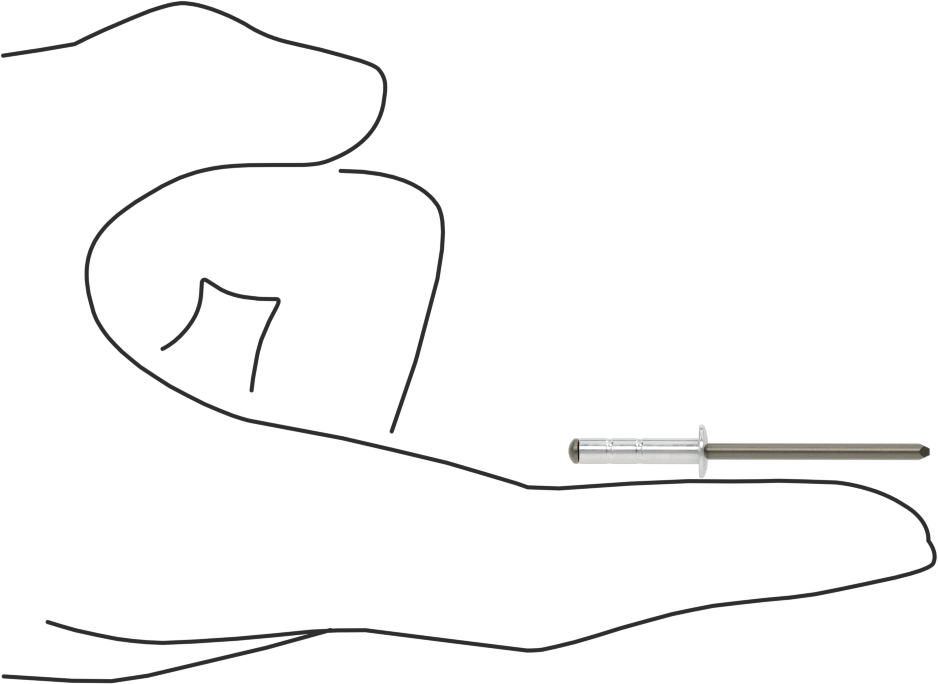 Geniş Kalınlık Aralığı Kör Perçinler, Çelik Mandrel, 1/8" Çap, 0,251“-0,437” Kalın Malzeme