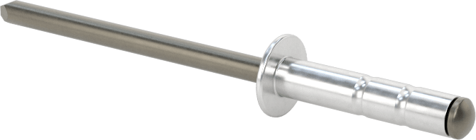 Geniş Kalınlık Aralığı Kör Perçinler, Çelik Mandrel, 1/8" Çap, 0,251“-0,437” Kalın Malzeme