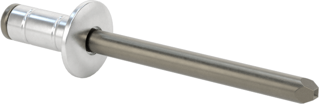 Geniş Kalınlık Aralığı Kör Perçinler, Çelik Mandrel, 3/16" Çap, 0,063“-1/4” Kalın Malzeme için