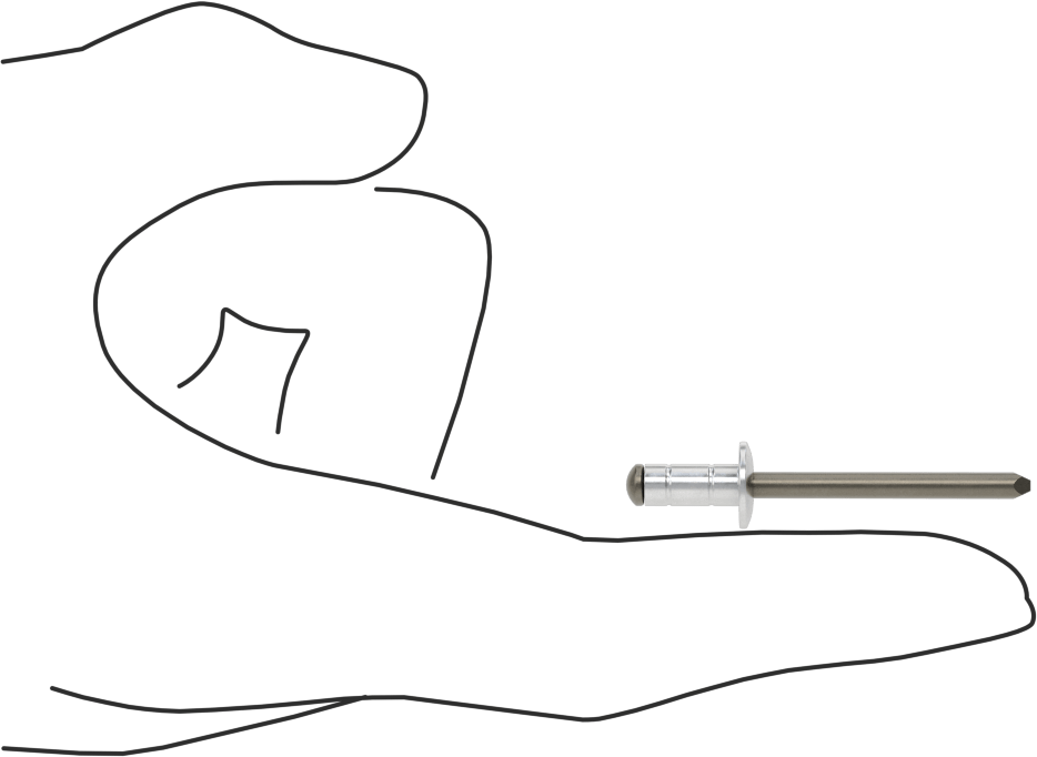 Geniş Kalınlık Aralığı Kör Perçinler, Çelik Mandrel, 3/16" Çap, 0,063“-1/4” Kalın Malzeme için