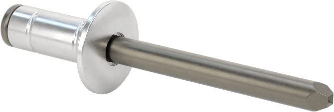 Geniş Kalınlık Aralığı Kör Perçinler, Çelik Mandrel, 1/4" Çap, 0,08“-0,35” kalınlığında malzeme için