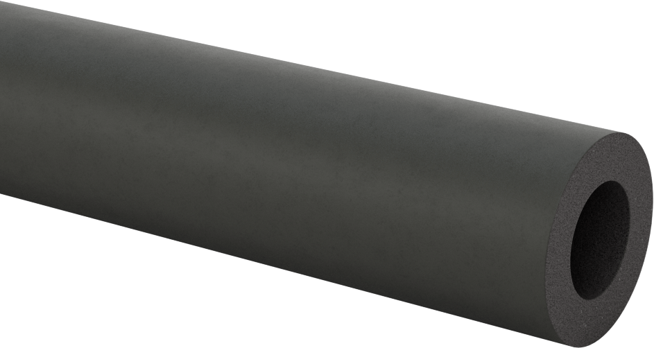 Açık Uçlu Yuvarlak Tutamaklar, Uzunlukta Kesim, Pürüzsüz Buna-N, Siyah, 3/4" dış çap için, 4 Fit Uzunluk