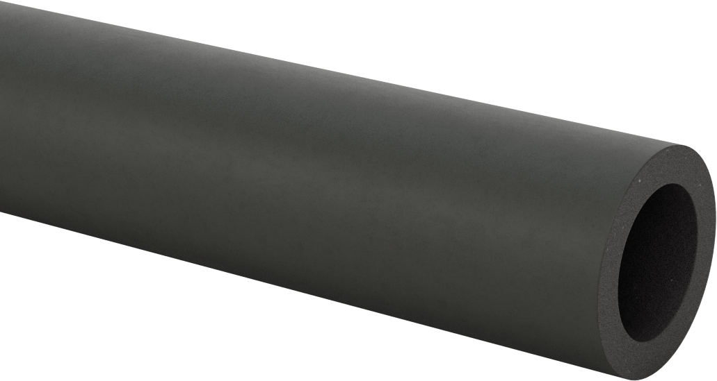 Açık Uçlu Yuvarlak Tutamaklar, Uzunlukta Kesim, Pürüzsüz Buna-N, Siyah, 1-1/4" Dış Çap için, 8 Fit Uzunluk