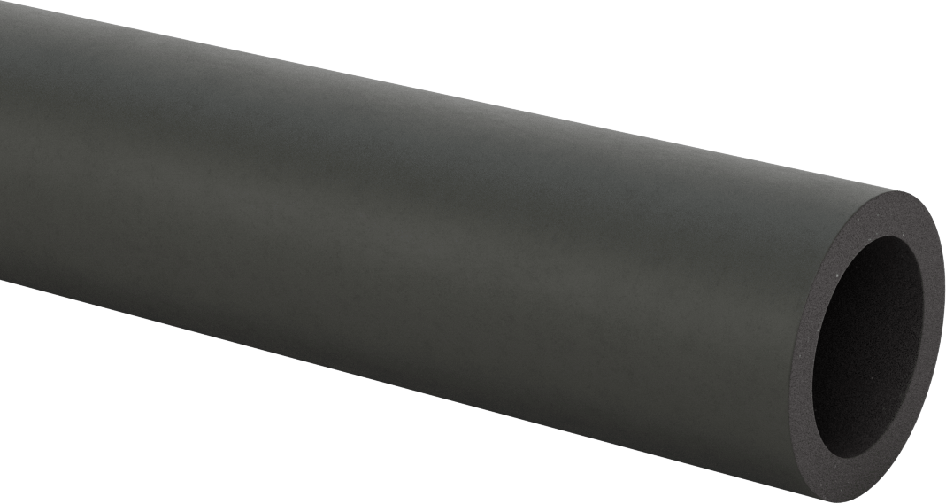 Açık Uçlu Yuvarlak Tutamaklar, Uzunlukta Kesim, Pürüzsüz Buna-N, Siyah, 1-1/2" dış çap için, 4 Fit Uzunluk