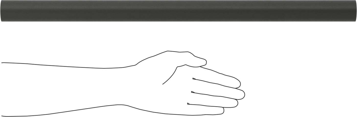 Açık Uçlu Yuvarlak Tutamaklar, Uzunlukta Kesim, Pürüzsüz EPDM, 3/4" dış çap için, 2 Ayak Uzunluk