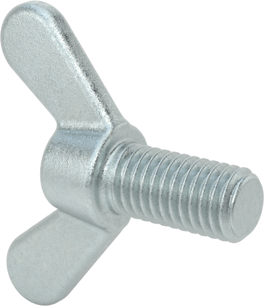Çelik ve Demir Kanat Başlı Parmak Vidası, 1/2"-13 Diş Boyutu, 1" Uzunluk