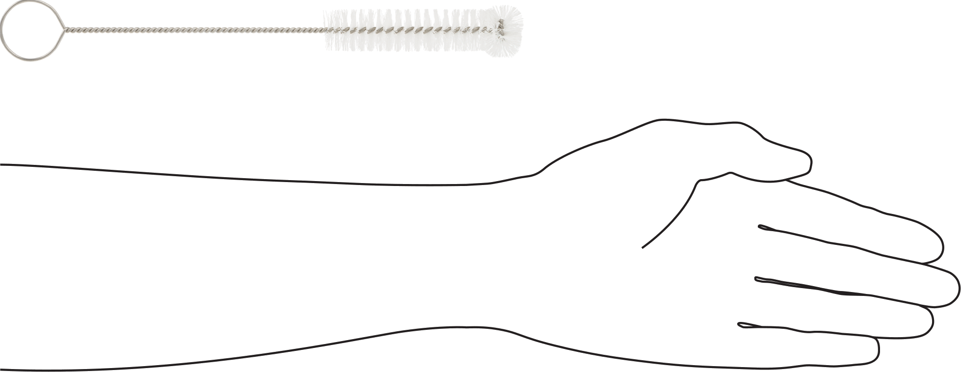 Şişe Fırçası, 3/4“ Çap x 3-1/2” Uzunlukta Fırça, 9" Toplam Uzunluk