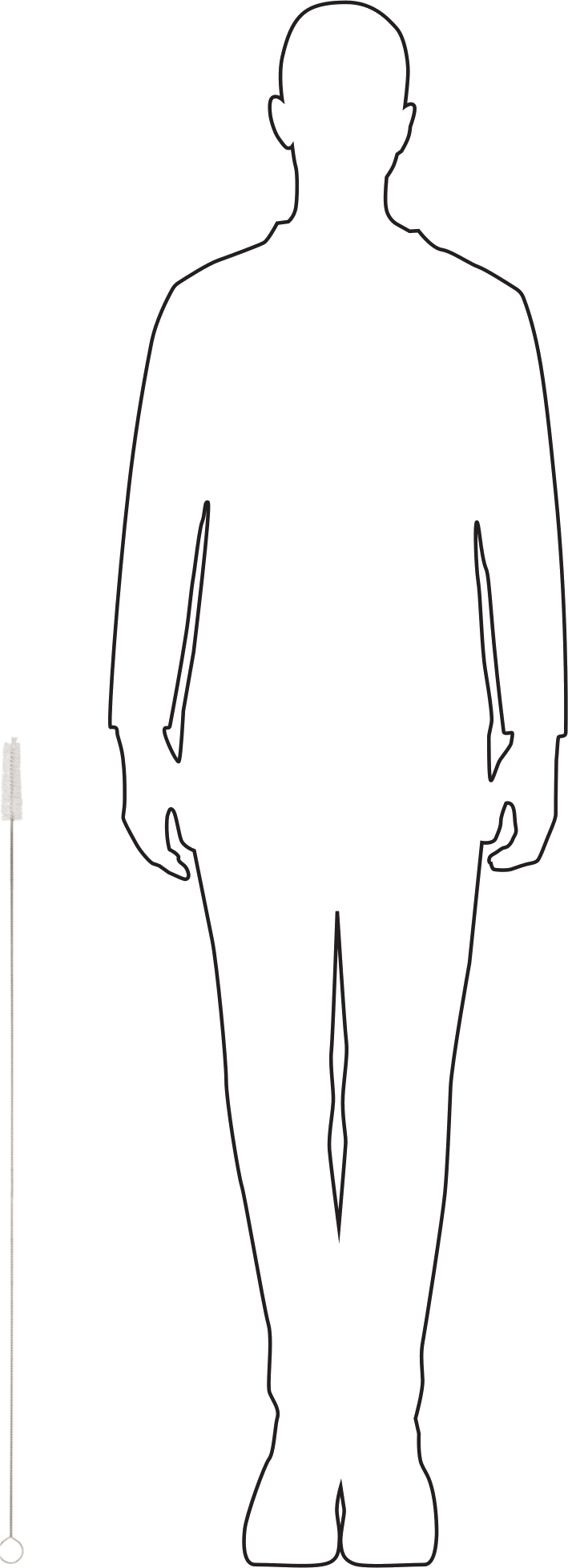 Şişe Fırçası, 3/4“ Çap x 3-5/8” Uzunlukta Fırça, 36" Toplam Uzunluk