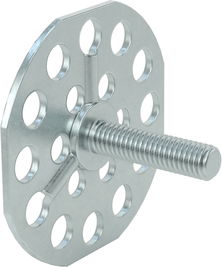 Yapışkan Hazır Saplamalar, Çinko Kaplı Çelik, 10-32 Diş, 3/4" Uzunluk