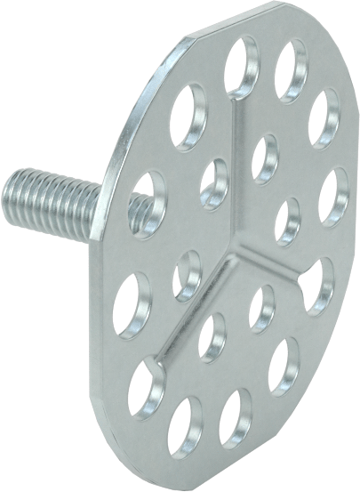 Yapışkan Hazır Saplamalar, Çinko Kaplı Çelik, 10-32 Diş, 3/4" Uzunluk