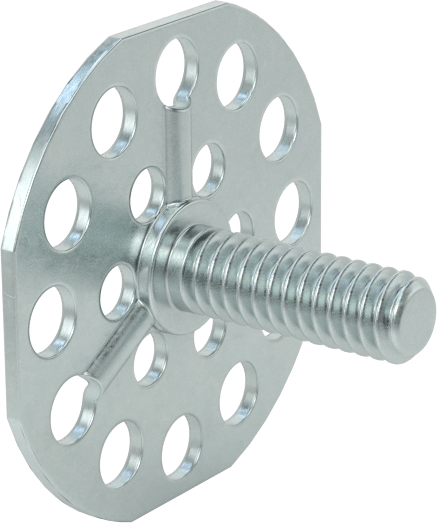 Yapışkan Hazır Saplamalar, Çinko Kaplı Çelik, 1/4"-20 Diş, 3/4" Uzunluk