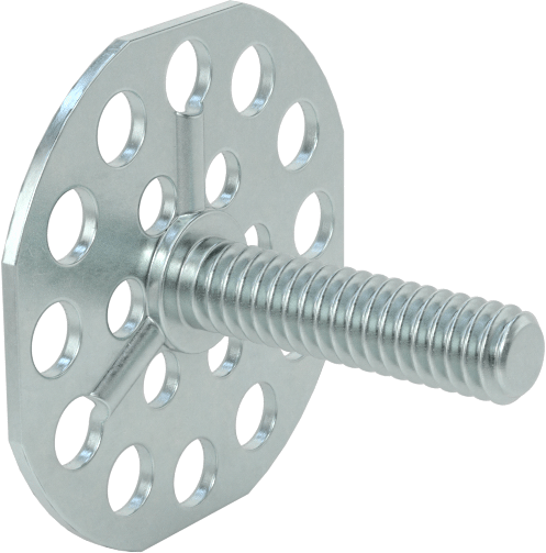 Yapışkan Hazır Saplamalar, Çinko Kaplı Çelik, 1/4"-20 Diş, 1" Uzunluk