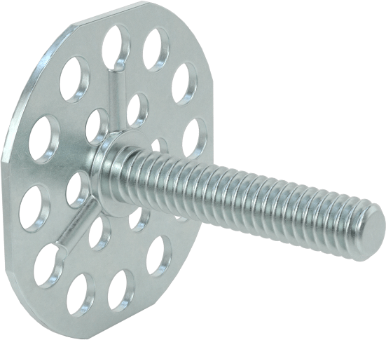 Yapışkan Hazır Saplamalar, Çinko Kaplı Çelik, 1/4"-20 Diş, 1-1/4" Uzunluk
