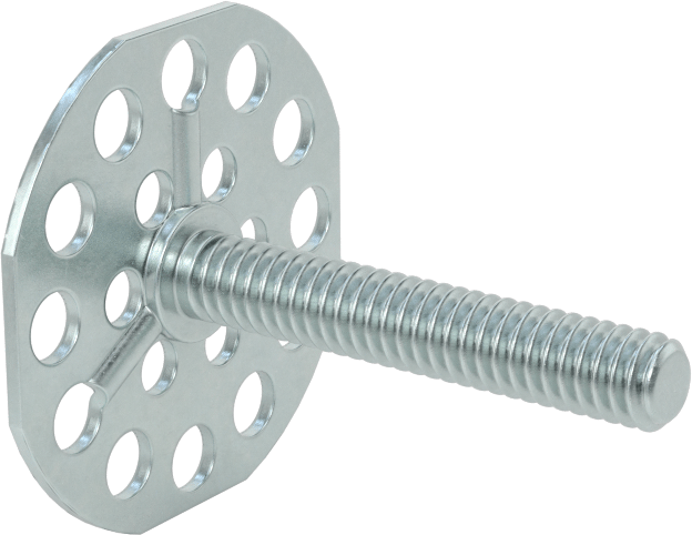 Yapışkan Hazır Saplamalar, Çinko Kaplı Çelik, 1/4"-20 Diş, 1-1/2" Uzunluk