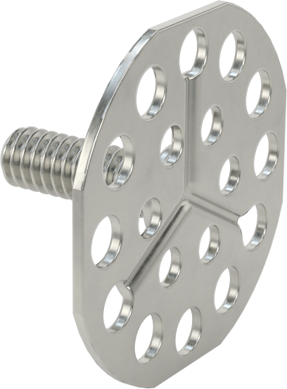 Yapışkan Hazır Saplamalar, 316 Paslanmaz Çelik, 1/4"-20 Diş, 3/4" Uzunluk