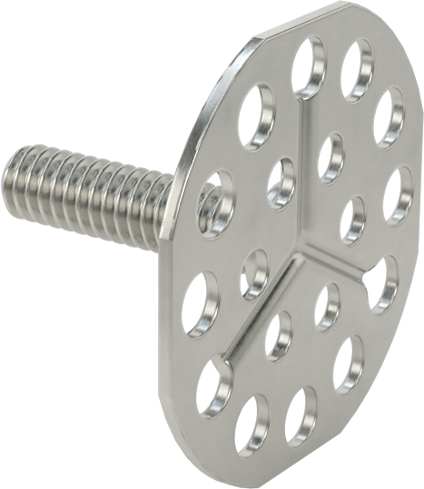 Yapışkan Hazır Saplamalar, 316 Paslanmaz Çelik, 1/4"-20 Diş, 1" Uzunluk