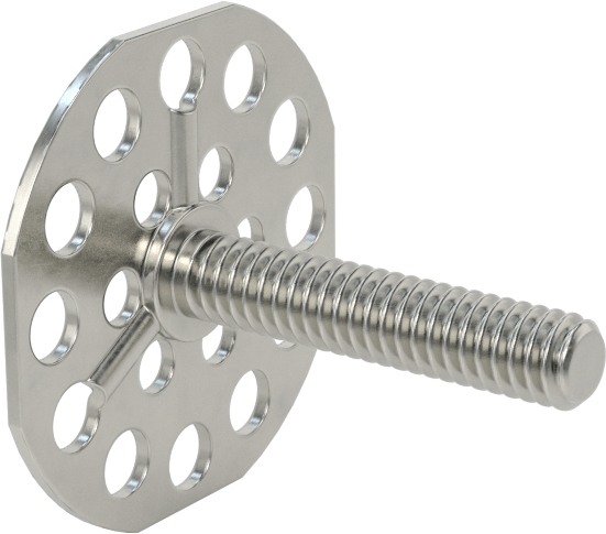 Yapışkan Hazır Saplamalar, 316 Paslanmaz Çelik, 1/4"-20 Diş, 1-1/4" Uzunluk