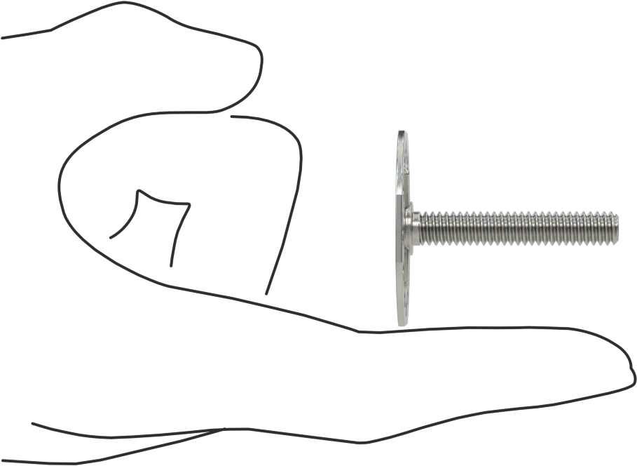 Yapışkan Hazır Saplamalar, 316 Paslanmaz Çelik, 1/4"-20 Diş, 1-1/2" Uzunluk