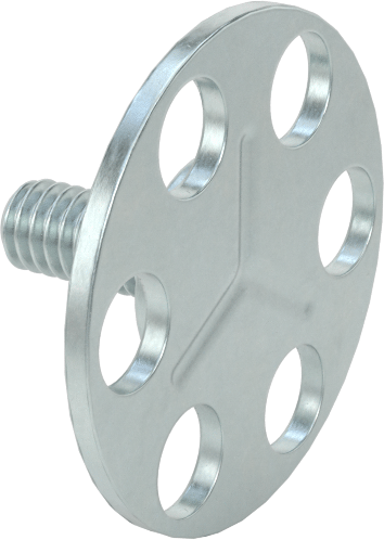 Yapışkan Hazır Saplamalar, Çinko Kaplı Çelik, 8-32 Diş, 3/8" Uzunluk, 29/32" Çaplı Taban