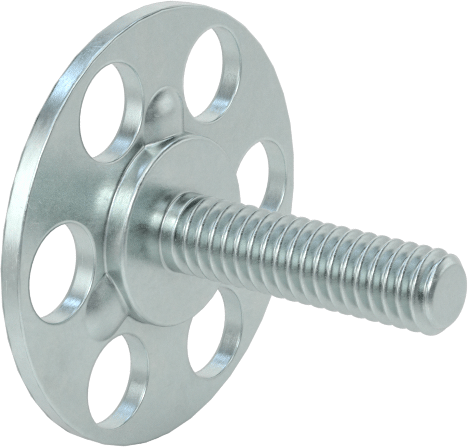 Yapışkan Hazır Saplamalar, Çinko Kaplı Çelik, 8-32 Diş, 5/8" Uzunluk, 29/32" Çaplı Taban