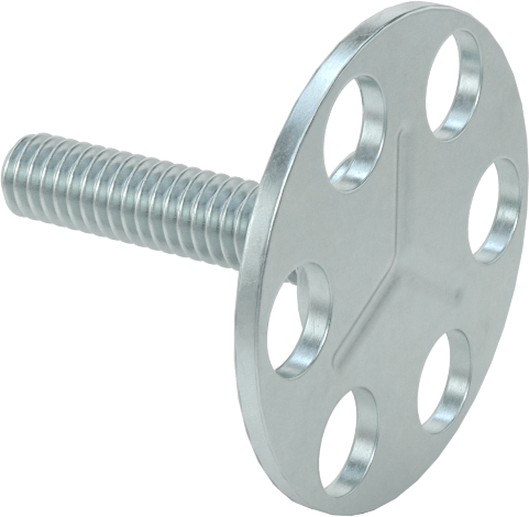 Yapışkan Hazır Saplamalar, Çinko Kaplı Çelik, 8-32 Diş, 3/4" Uzunluk, 29/32" Çaplı Taban