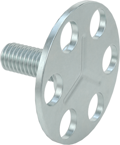 Yapışkan Hazır Saplamalar, Çinko Kaplı Çelik, 10-32 Diş, 1/2" Uzunluk, 29/32" Çaplı Taban