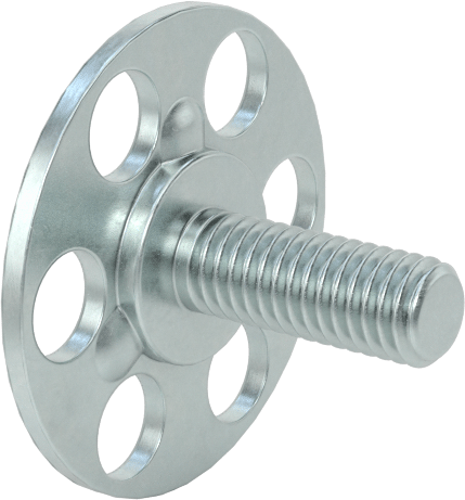 Yapışkan Hazır Saplamalar, Çinko Kaplı Çelik, 10-32 Diş, 1/2" Uzunluk, 29/32" Çaplı Taban