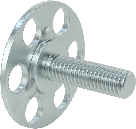 Yapışkan Hazır Saplamalar, Çinko Kaplı Çelik, 10-32 Diş, 5/8" Uzunluk, 29/32" Çaplı Taban