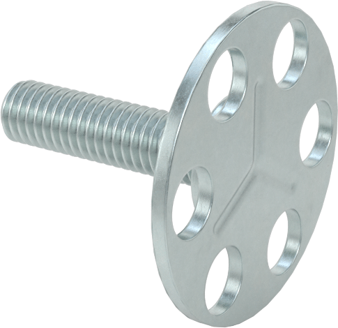 Yapışkan Hazır Saplamalar, Çinko Kaplı Çelik, 10-32 Diş, 3/4" Uzunluk, 29/32" Çaplı Taban