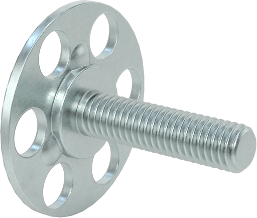Yapışkan Hazır Saplamalar, Çinko Kaplı Çelik, 10-32 Diş, 3/4" Uzunluk, 29/32" Çaplı Taban
