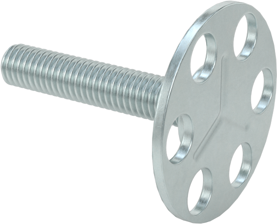 Yapışkan Hazır Saplamalar, Çinko Kaplı Çelik, 10-32 Diş, 1" Uzunluk, 29/32" Çaplı Taban