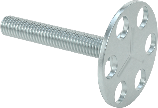 Yapışkan Hazır Saplamalar, Çinko Kaplı Çelik, 10-32 Diş, 1-1/4" Uzunluk, 29/32" Çaplı Taban