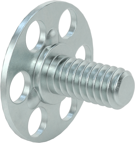 Yapışkan Hazır Saplamalar, Çinko Kaplı Çelik, 1/4"-20 Diş, 1/2" Uzunluk, 29/32" Çaplı Taban