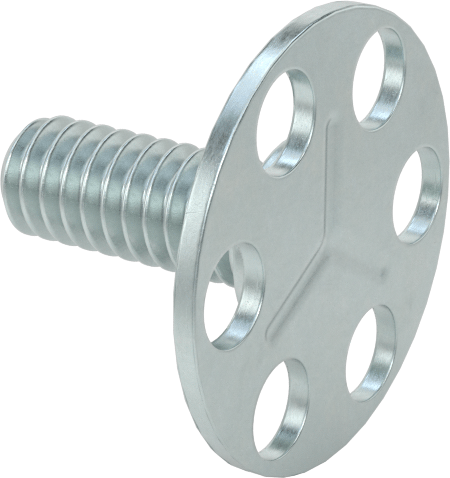 Yapışkan Hazır Saplamalar, Çinko Kaplı Çelik, 1/4"-20 Diş, 5/8" Uzunluk, 29/32" Çaplı Taban