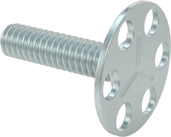 Yapışkan Hazır Saplamalar, Çinko Kaplı Çelik, 1/4"-20 Diş, 1" Uzunluk, 29/32" Çaplı Taban