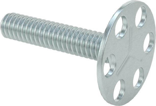 Yapışkan Hazır Saplamalar, Çinko Kaplı Çelik, 1/4"-20 Diş, 1-1/4" Uzunluk, 29/32" Çaplı Taban