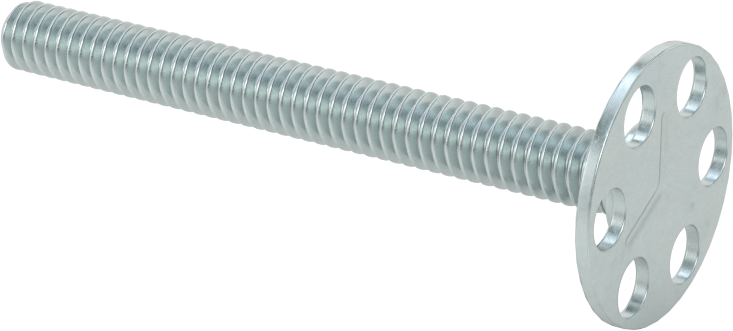 Yapışkan Hazır Saplamalar, Çinko Kaplı Çelik, 1/4"-20 Diş, 2-1/2" Uzunluk, 29/32" Çaplı Taban