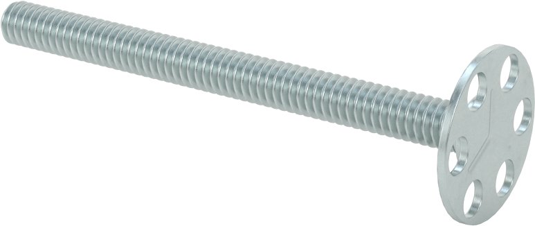 Yapışkan Hazır Saplamalar, Çinko Kaplı Çelik, 1/4"-20 Diş, 3" Uzunluk, 29/32" Çaplı Taban