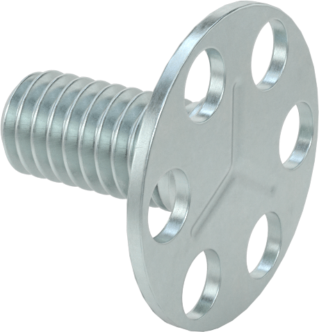 Yapışkan Hazır Saplamalar, Çinko Kaplı Çelik, 5/16"-18 Diş, 5/8" Uzunluk, 29/32" Çaplı Taban