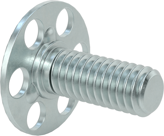 Yapışkan Hazır Saplamalar, Çinko Kaplı Çelik, 5/16"-18 Diş, 3/4" Uzunluk, 29/32" Çaplı Taban