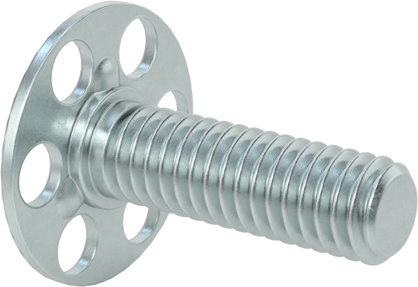Yapışkan Hazır Saplamalar, Çinko Kaplı Çelik, 5/16"-18 Diş, 1" Uzunluk, 29/32" Çaplı Taban