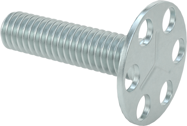 Yapışkan Hazır Saplamalar, Çinko Kaplı Çelik, 5/16"-18 Boyut, 1-1/4" Uzunluk, 29/32" Çaplı Taban