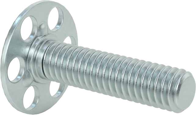 Yapışkan Hazır Saplamalar, Çinko Kaplı Çelik, 5/16"-18 Boyut, 1-1/4" Uzunluk, 29/32" Çaplı Taban