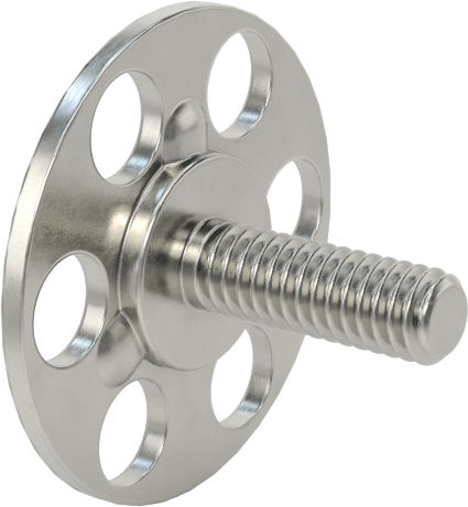 Yapışkan Hazır Saplamalar, 316 Paslanmaz Çelik, 8-32 Diş, 1/2" Uzunluk, 29/32" Çap