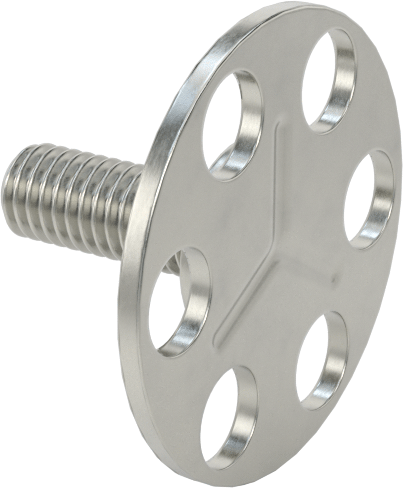 Yapışkan Hazır Saplamalar, 316 Paslanmaz Çelik, 10-32 Diş, 1/2" Uzunluk, 29/32" Çap