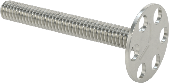 Yapışkan Hazır Saplamalar, 316 Paslanmaz Çelik, 1/4"-20 Diş, 2" Uzunluk, 29/32" Çap